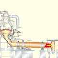コマ式予熱炉付ロータリーキルンの図解のサムネイル